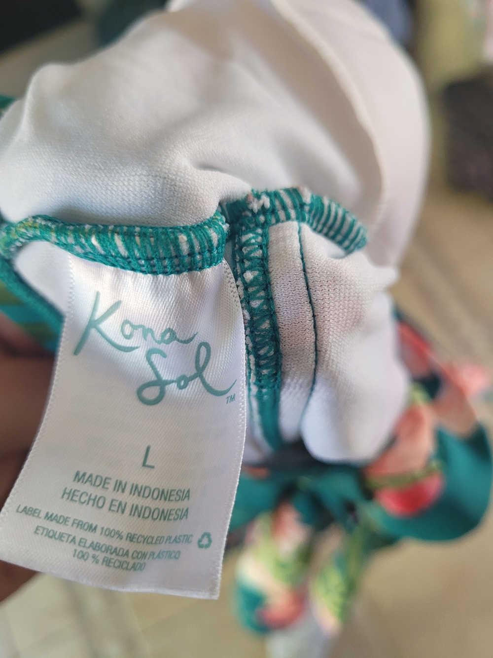 Kona Sol Tropical One-Piece Swimsuit with Pink Floral Print - Picture 4 of 4